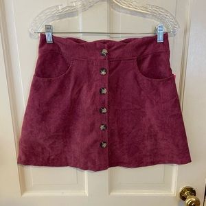 NWT Amy Byer Magenta corduroy wine color skirt